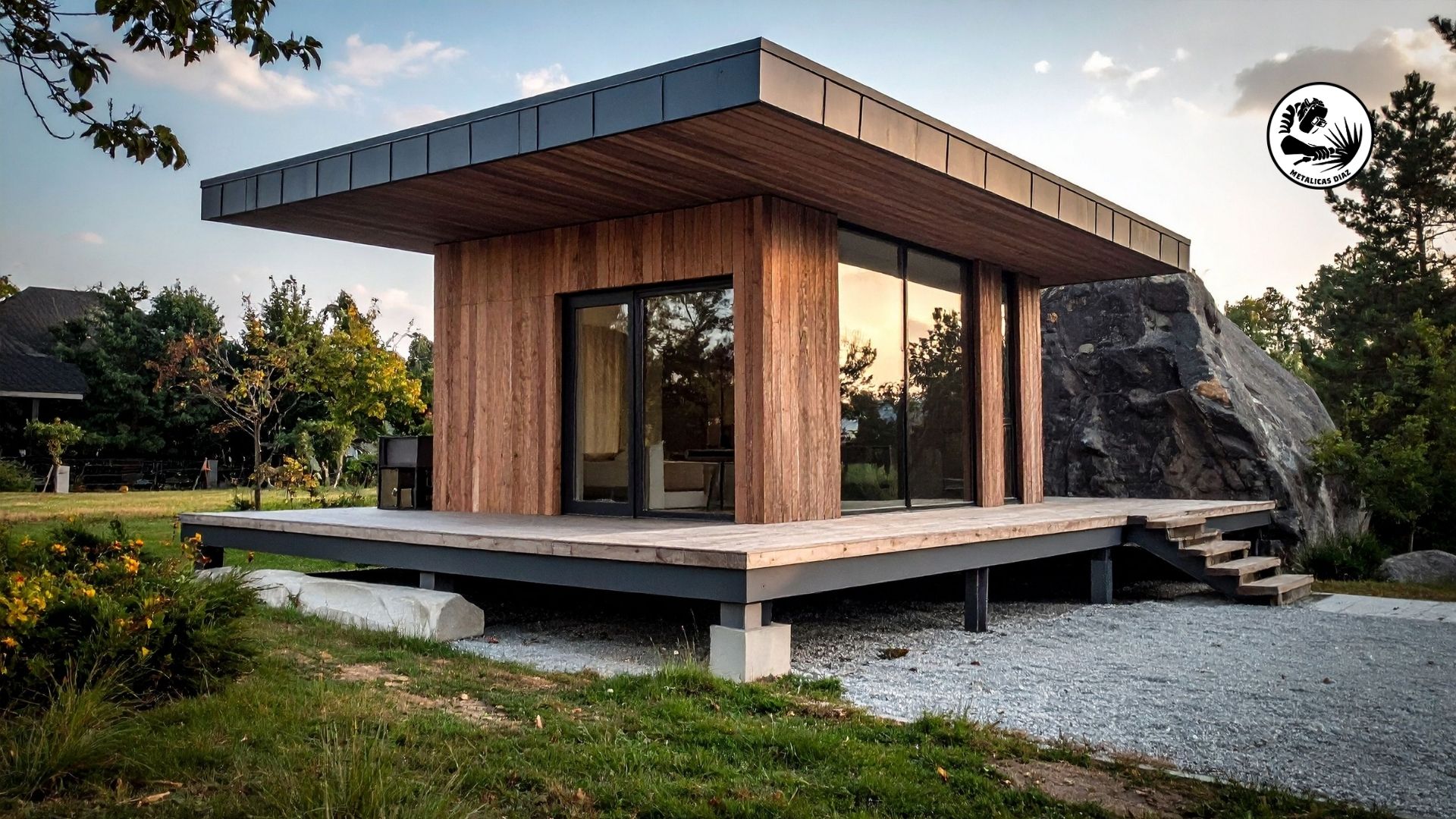 Vista exterior de una tiny house